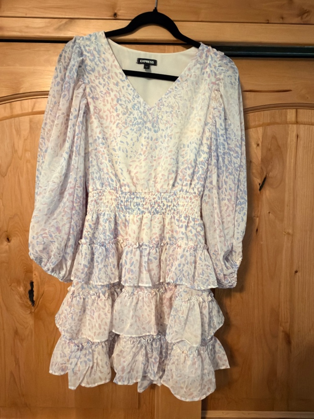Express Pastel Pink & Lilac Floral Mini Dress